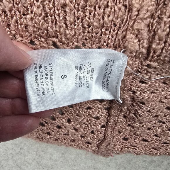 Altard State Womens Crochet Open Front Cardigan Sweater Small Blush Pink - Picture 5 of 7